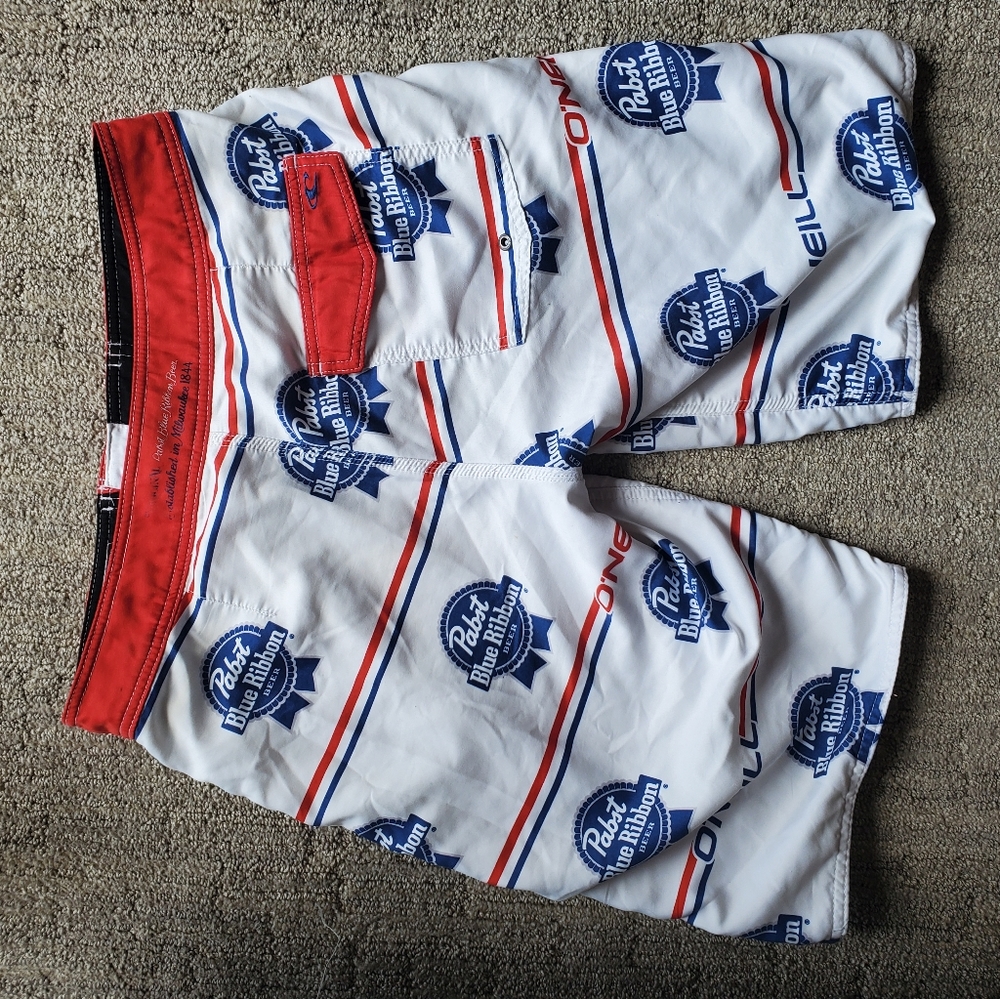 Pabst Blue Ribbon Beer Boardshorts/Swimtrunks (32)